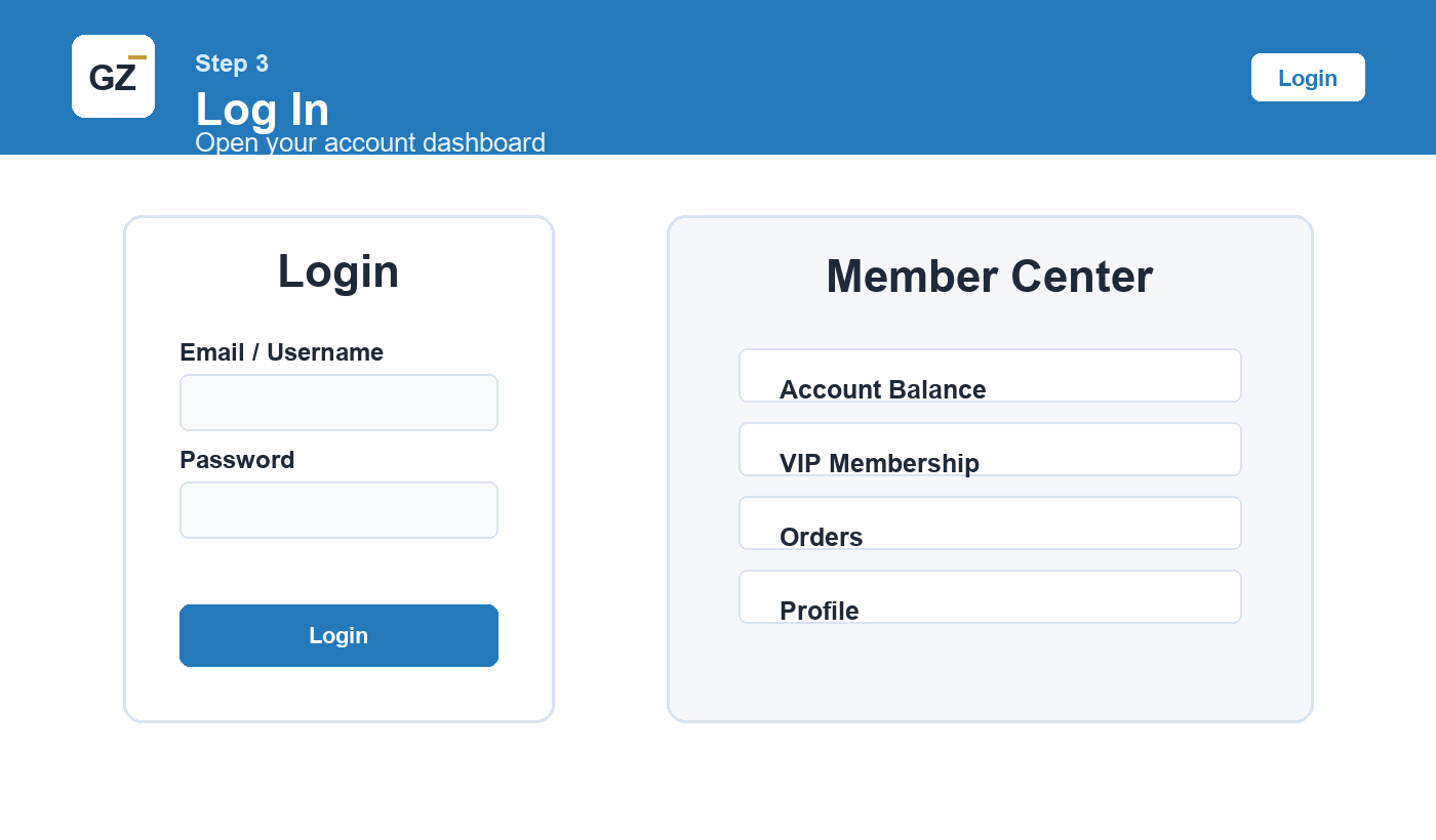 How to Contact Wholesale Vendors on GZWM wholesale vendor Step 3: Open Member Center