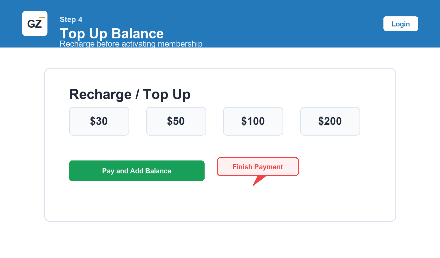 How to Contact Wholesale Vendors on GZWM wholesale vendor Step 4: Top Up Balance